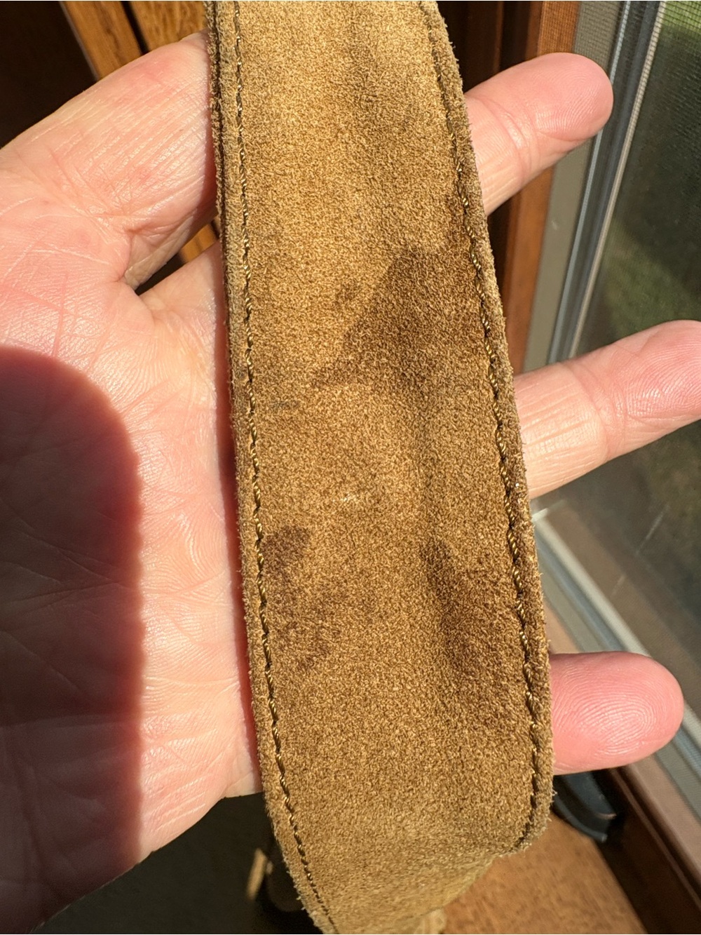 Vintage Brown Suede Long Fringe Bag Purse Green Coast XL - Picture 7 of 12